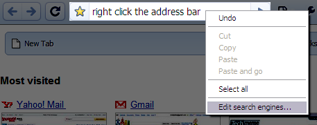 Right click the address bar.